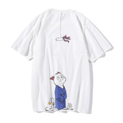 Roemer | HipHop Kat T-shirt in de kleur Wit voor heren in Streetwear stijl ideaal voor de zomer.