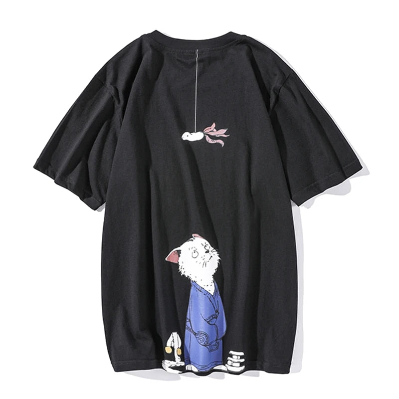 Roemer | HipHop Kat T-shirt in de kleur Zwart voor heren in Streetwear stijl ideaal voor de zomer.