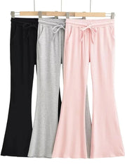 Rosa | Flared broek met hoge taille in de kleur Roze voor dames in stijl geschikt voor alle seizoenen.