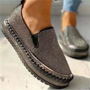 Rosan | Comfy glitter loafers voor dames in de kleur Zwart voor dames in Party stijl geschikt voor alle seizoenen.