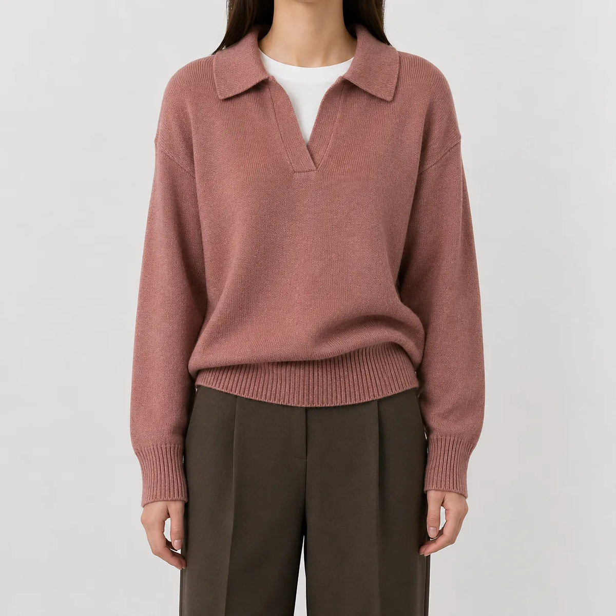 Sweater met V-hals en lange mouwen