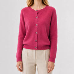 Cardigan met knopen en ribgebreide details