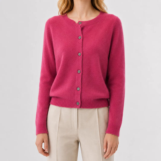 Cardigan met knopen en ribgebreide details