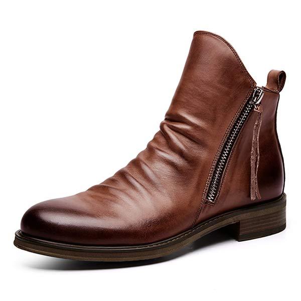 Ruben | Vintage herenlaarzen in de kleur Bruin voor heren in Heritage stijl ideaal voor de herfst.