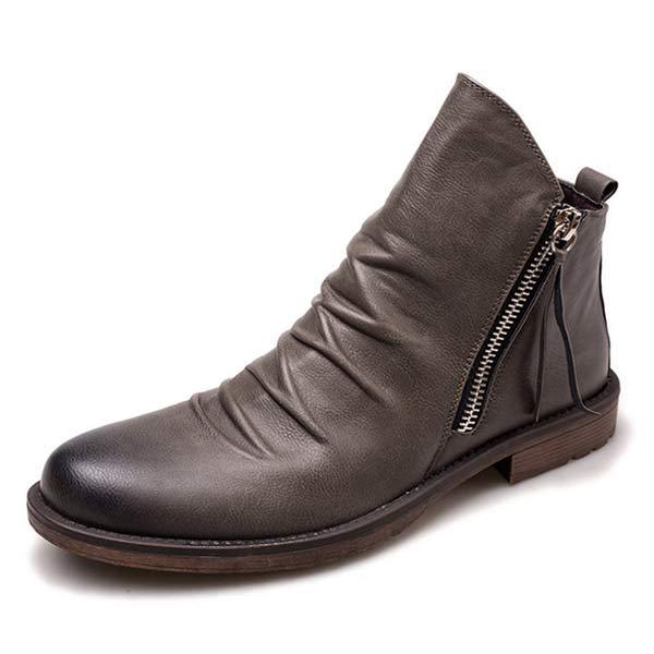 Ruben | Vintage herenlaarzen in de kleur Grijs voor heren in Heritage stijl ideaal voor de herfst.