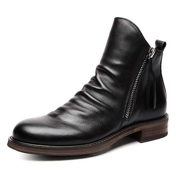 Ruben | Vintage herenlaarzen in de kleur Zwart voor heren in Heritage stijl ideaal voor de herfst.