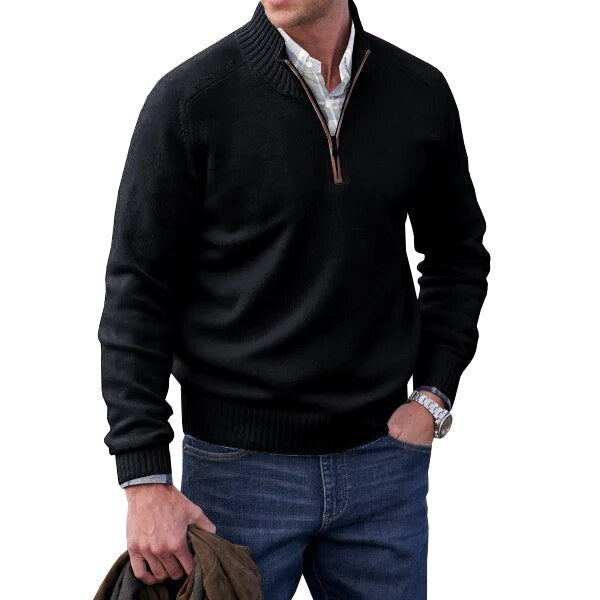 Louis | Warm cashmere zipper turtleneck sweater afbeelding 8
