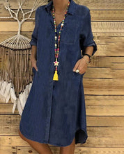Stijlvolle Denim Blousejurk voor Dames - Sarah
