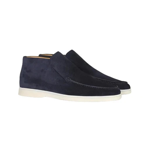 Sergio | Suède hoge loafers voor mannen in de kleur Marineblauw voor heren in Heritage stijl geschikt voor alle seizoenen.
