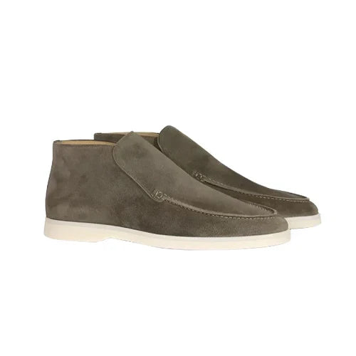 Sergio | Suède hoge loafers voor mannen in de kleur Olijfgroen voor heren in Heritage stijl geschikt voor alle seizoenen.
