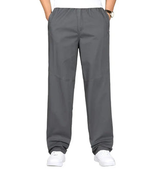 Serran | Katoenen pantalon in de kleur Grijs voor heren in Formal stijl geschikt voor alle seizoenen.