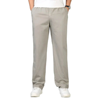 Serran | Katoenen pantalon in de kleur Lichtgrijs voor heren in Formal stijl geschikt voor alle seizoenen.