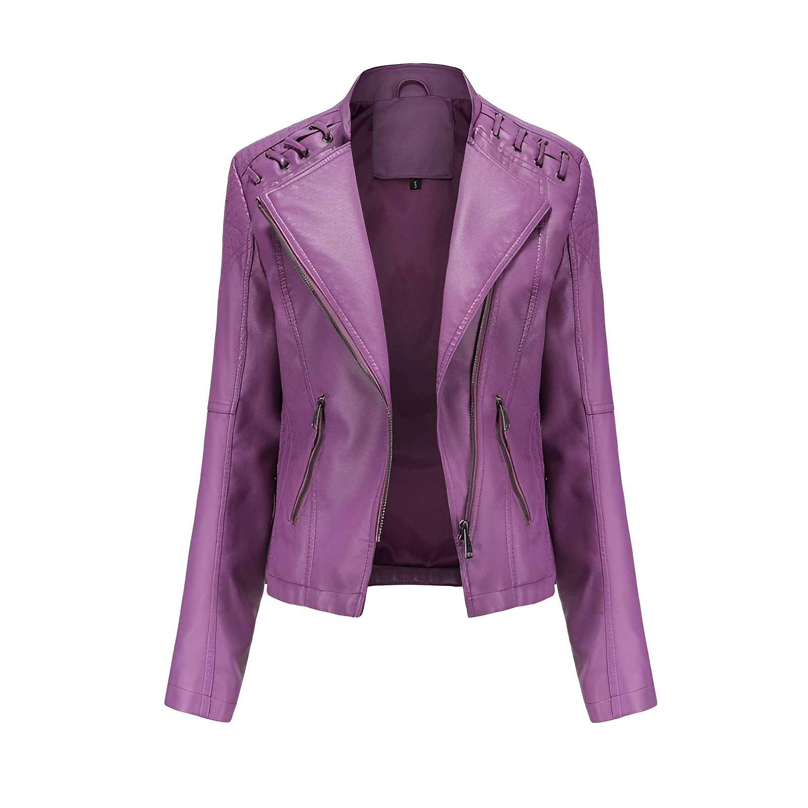 Sifra | Modieus leren jack voor dames in de kleur Paars voor dames in stijl ideaal voor de herfst.