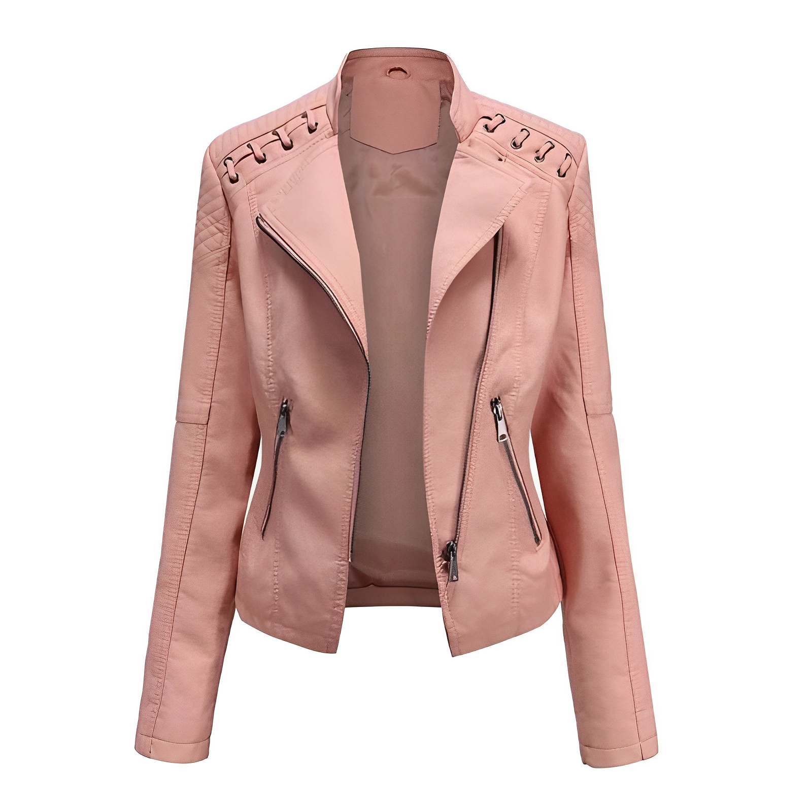 Sifra | Modieus leren jack voor dames in de kleur Roze voor dames in stijl ideaal voor de herfst.