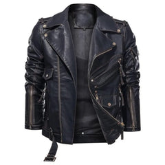 Leren jassen met belted waist