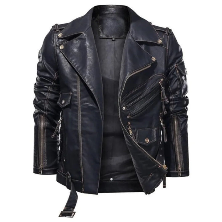 Leren jassen met belted waist