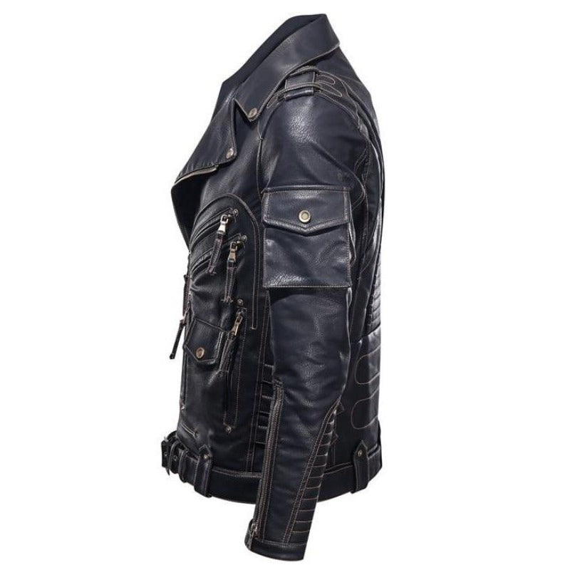 Sjoerd | Leren herenjas in de kleur Zwart voor heren in stijl ideaal voor de herfst.