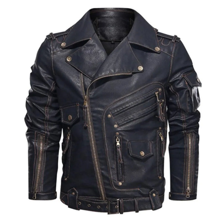 Leren jassen met belted waist