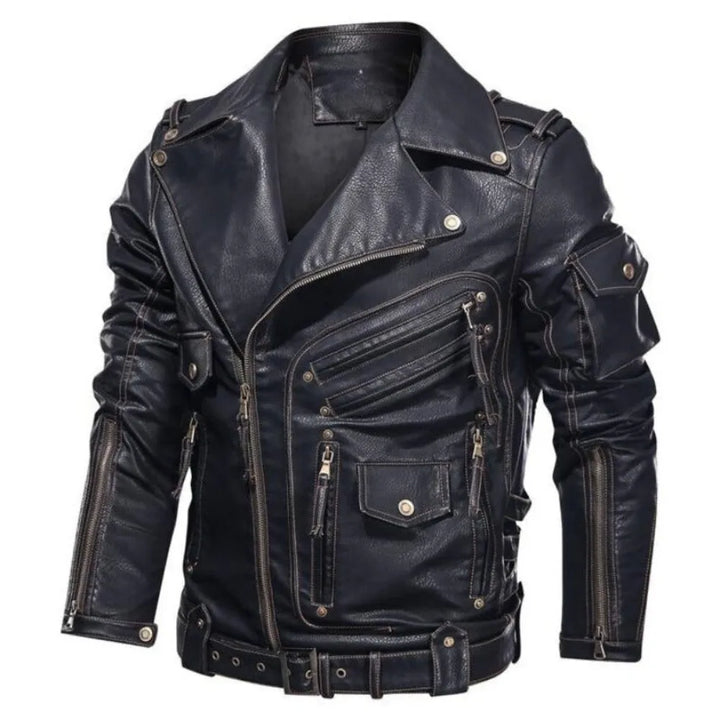 Leren jassen met belted waist