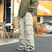 Sjorleon | Vintage Cargo Broek in Harajuku-stijl in de kleur Abrikoos voor heren in Outdoor stijl geschikt voor alle seizoenen.