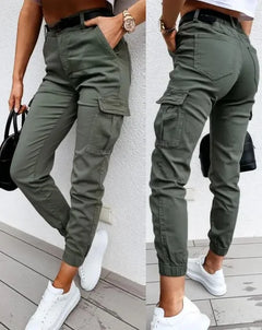 Stijlvolle Cargo Broek met Hoge Taille - Comfort en Opbergruimte
