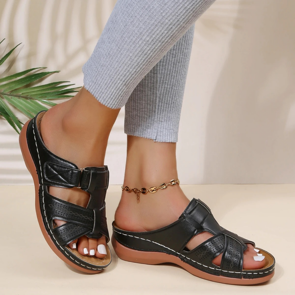 Luxe Leren Dames Sandalen - Stijlvol en Comfortabel