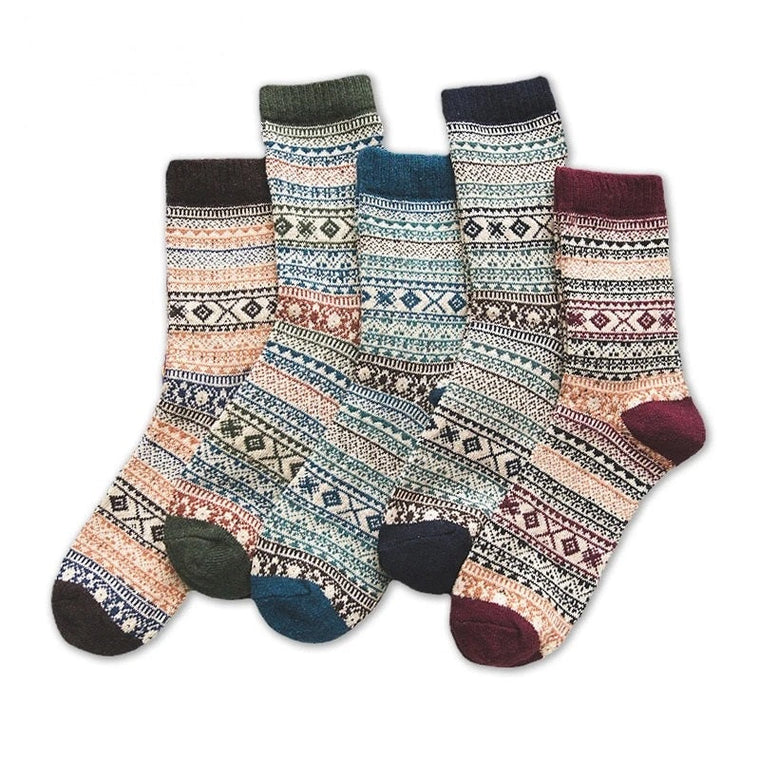 Sofie | Super warme Scandinavische schapenwol sokken in de kleur Gemengde kleur voor dames in Lounge stijl ideaal voor de winter