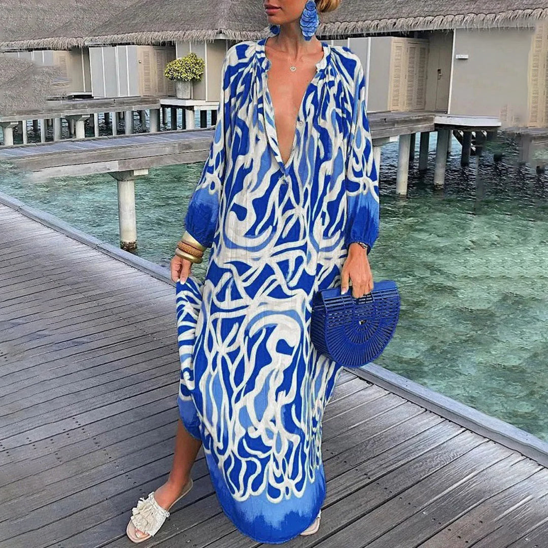Sophia | Elegante jurk in de kleur Blauw voor dames in stijl ideaal voor de lente.