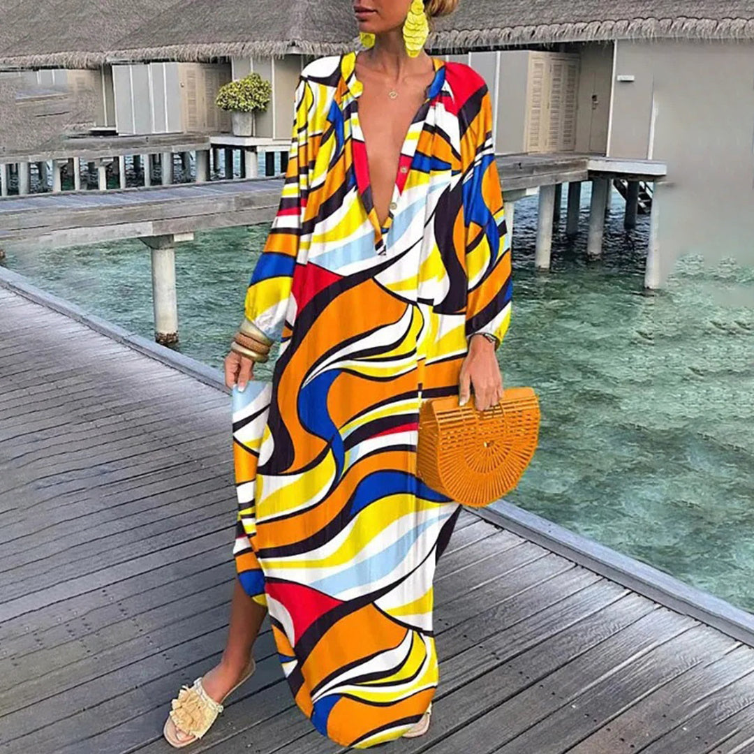 Sophia | Elegante jurk in de kleur Geel voor dames in stijl ideaal voor de lente.