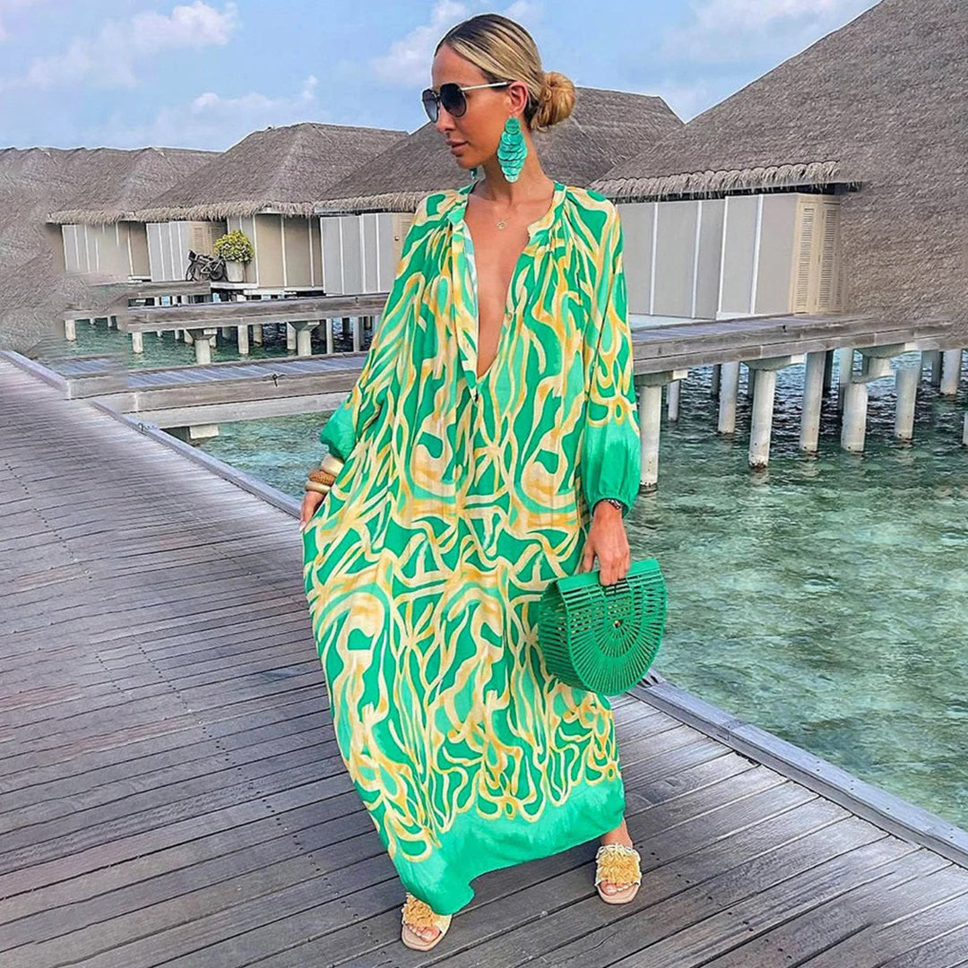 Sophia | Elegante jurk in de kleur Groen voor dames in stijl ideaal voor de lente.