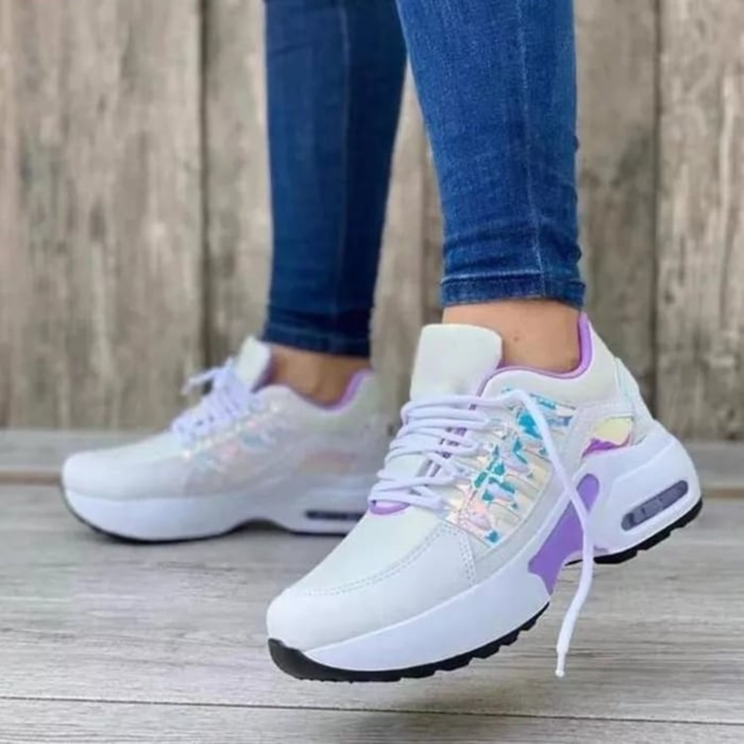 Sophie | Comfortabele dames sneakers met comfortabele zool in de kleur Wit/Paars voor dames in stijl geschikt voor alle seizoenen.