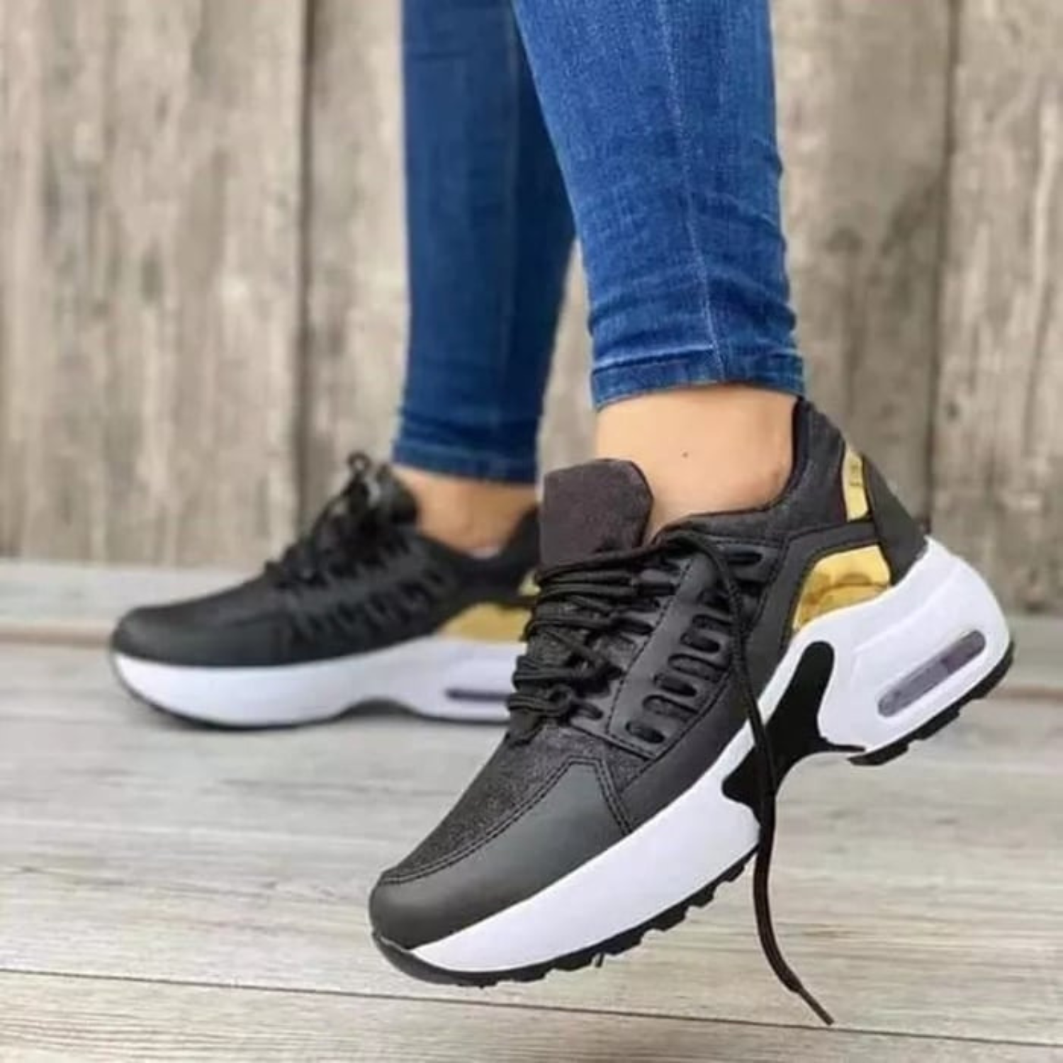 Sophie | Comfortabele dames sneakers met comfortabele zool in de kleur Zwart voor dames in stijl geschikt voor alle seizoenen.
