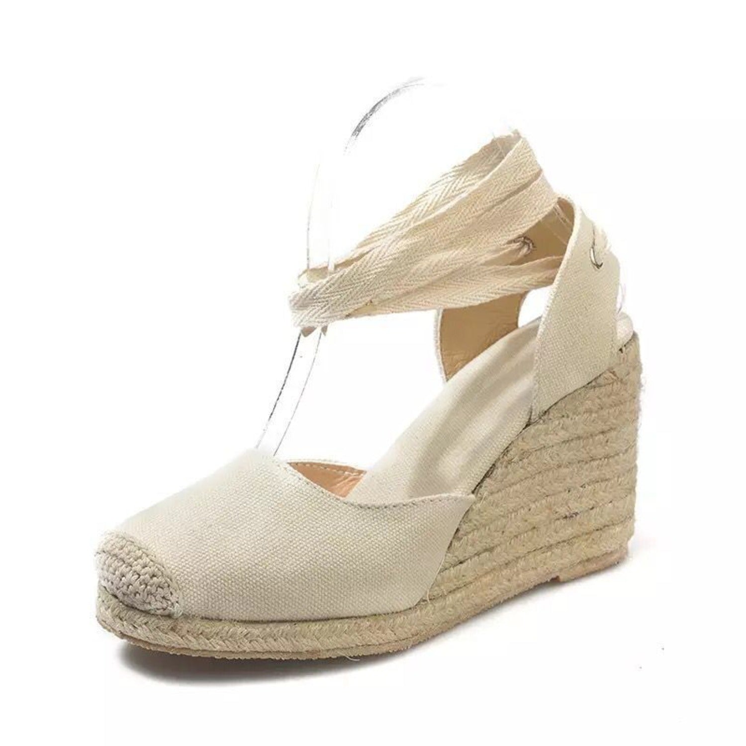 Sophie | Espadrilles met enkelbandje in de kleur Zwart voor dames in Beach stijl ideaal voor de zomer.