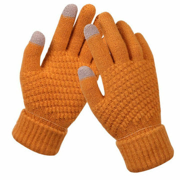 Sophie | Stijlvolle en functionele gebreide handschoenen in de kleur Geel voor dames in stijl ideaal voor de winter