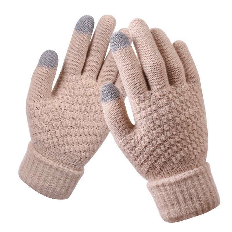 Sophie | Stijlvolle en functionele gebreide handschoenen in de kleur Khaki voor dames in stijl ideaal voor de winter