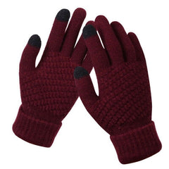 Sophie | Stijlvolle en functionele gebreide handschoenen in de kleur Wijnrood voor dames in stijl ideaal voor de winter