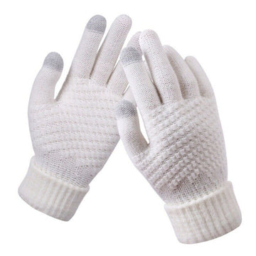 Sophie | Stijlvolle en functionele gebreide handschoenen in de kleur Wit voor dames in stijl ideaal voor de winter
