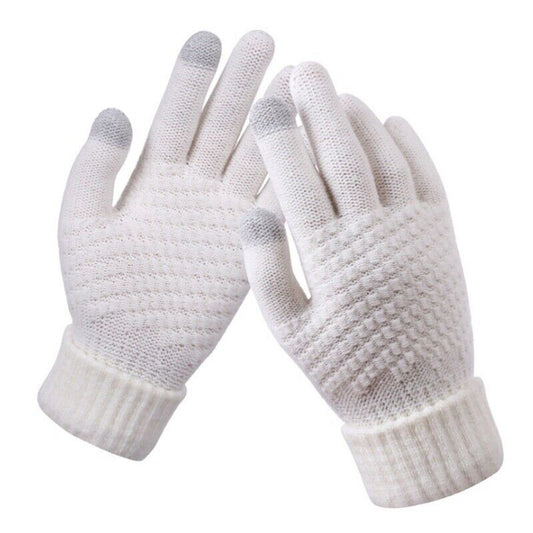 Sophie | Stijlvolle en functionele gebreide handschoenen in de kleur Wit voor dames in stijl ideaal voor de winter
