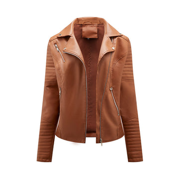 Sophie | Stijlvolle leren jas in de kleur Bruin voor dames in stijl ideaal voor de herfst.