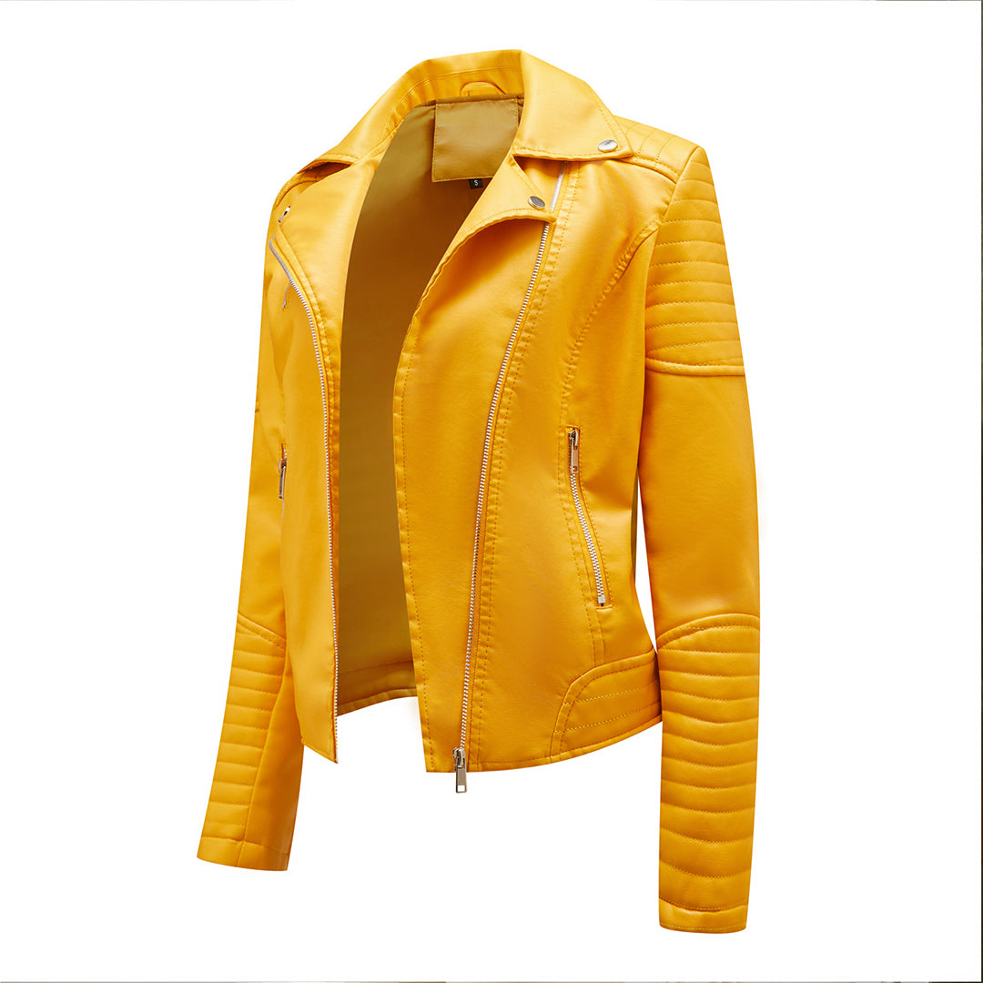 Sophie | Stijlvolle leren jas in de kleur Zwart voor dames in stijl ideaal voor de herfst.