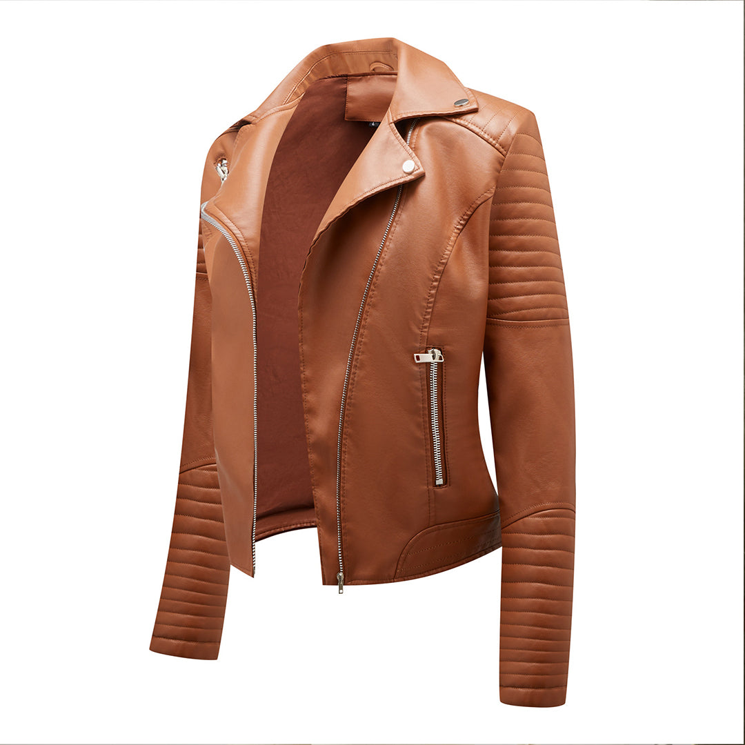 Sophie | Stijlvolle leren jas in de kleur Zwart voor dames in stijl ideaal voor de herfst.
