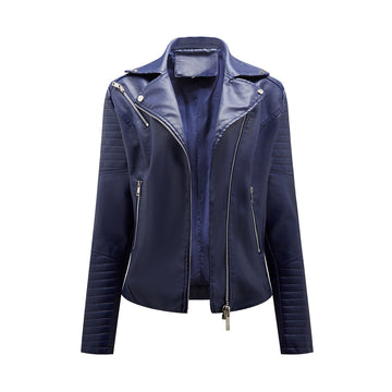 Sophie | Stijlvolle leren jas in de kleur Donkerblauw voor dames in stijl ideaal voor de herfst.