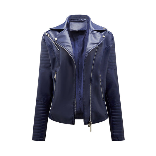 Sophie | Stijlvolle leren jas in de kleur Donkerblauw voor dames in stijl ideaal voor de herfst.