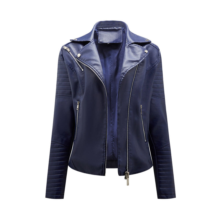 Sophie | Stijlvolle leren jas in de kleur Donkerblauw voor dames in stijl ideaal voor de herfst.