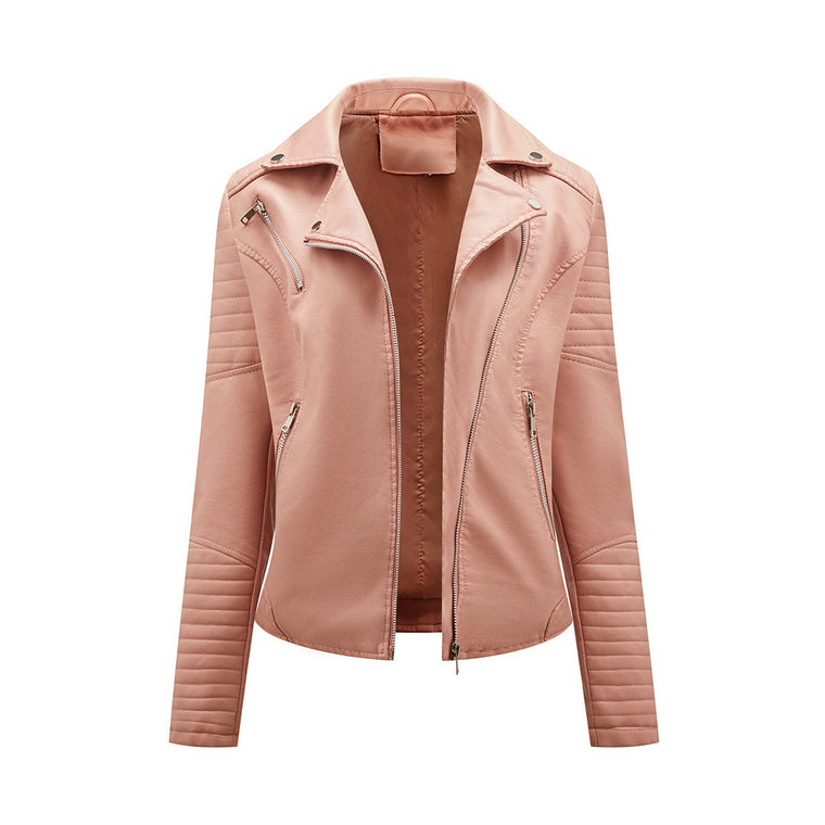 Sophie | Stijlvolle leren jas in de kleur Roze voor dames in stijl ideaal voor de herfst.