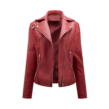 Sophie | Stijlvolle leren jas in de kleur Wijnrood voor dames in stijl ideaal voor de herfst.