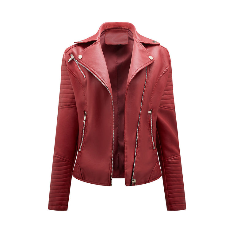 Sophie | Stijlvolle leren jas in de kleur Wijnrood voor dames in stijl ideaal voor de herfst.