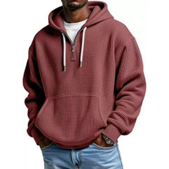 Hoodie met kwart rits en capuchon