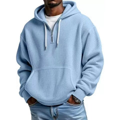 Hoodie met kwart rits en capuchon