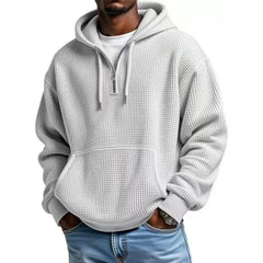 Hoodie met kwart rits en capuchon